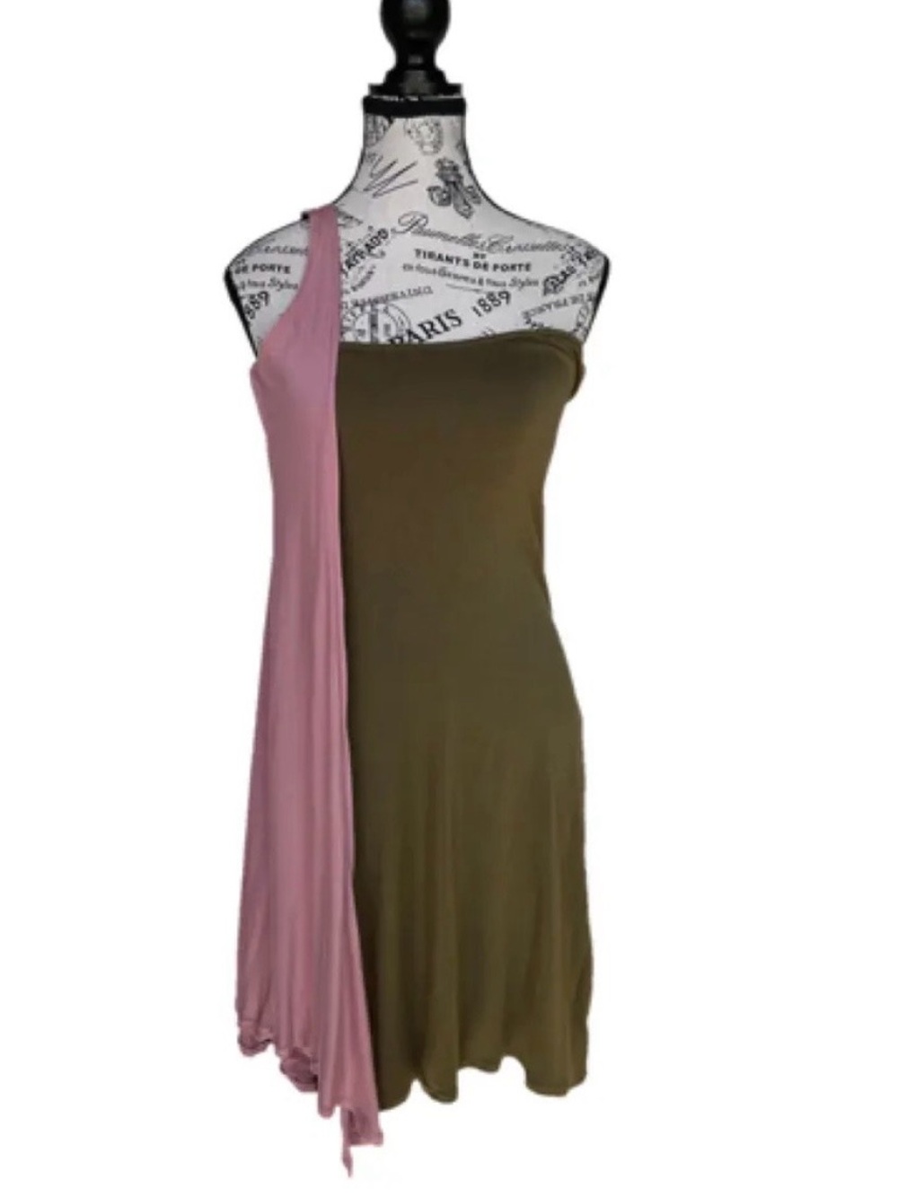 Indah Colorblock Mini Strapless Dress with Dusty Rose Side Wrap